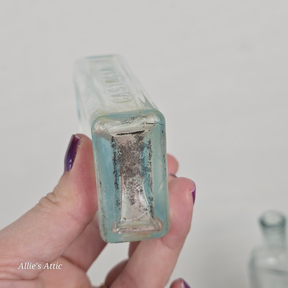 6 Apothecary Jars Bottles Vintage Pharmacy Glass Embossed Listerine Citrate Lot - Picture 13 of 13
